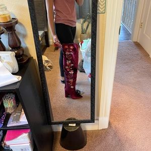 Gorgeous thigh high maroon heeled boots!